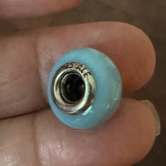 Pandora Light Blue and Silver Charm Bead - Picture 2 of 5